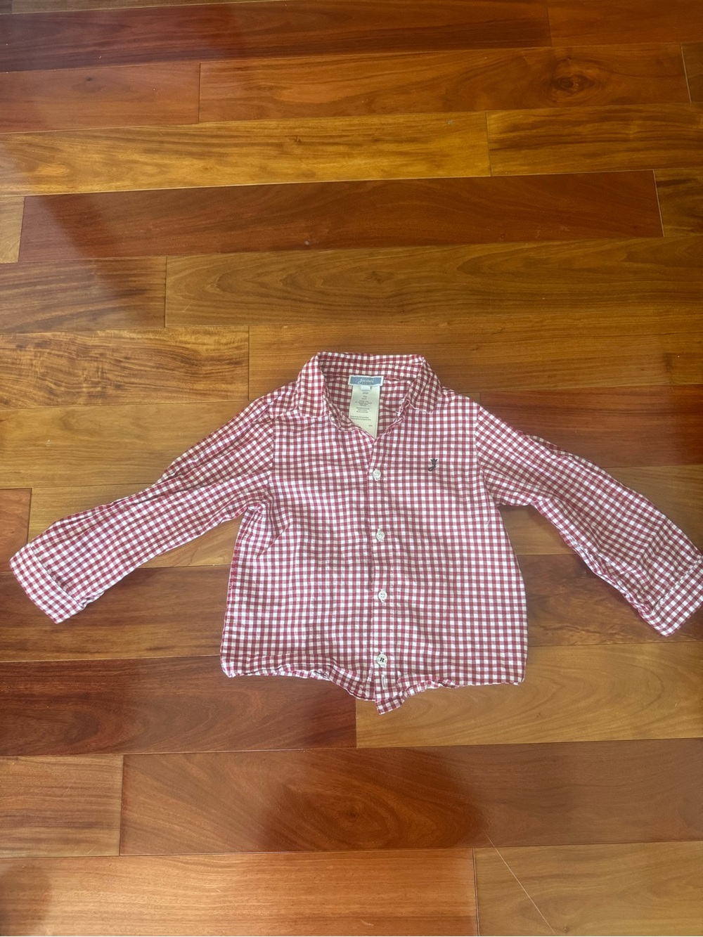 Jacadi Red Gingham Button-Up Shirt